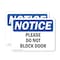 Signmission Please Do Not Block Door, 5 in W x Rectangle, Vinyl Decal OS-2PACK-NS-D-35-L-17374 - alternate 1